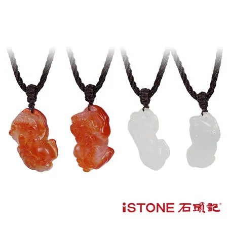 石頭記-玉髓貔貅項鍊-極致招財-2材質選│超值套組1公+1母│◉20D012
